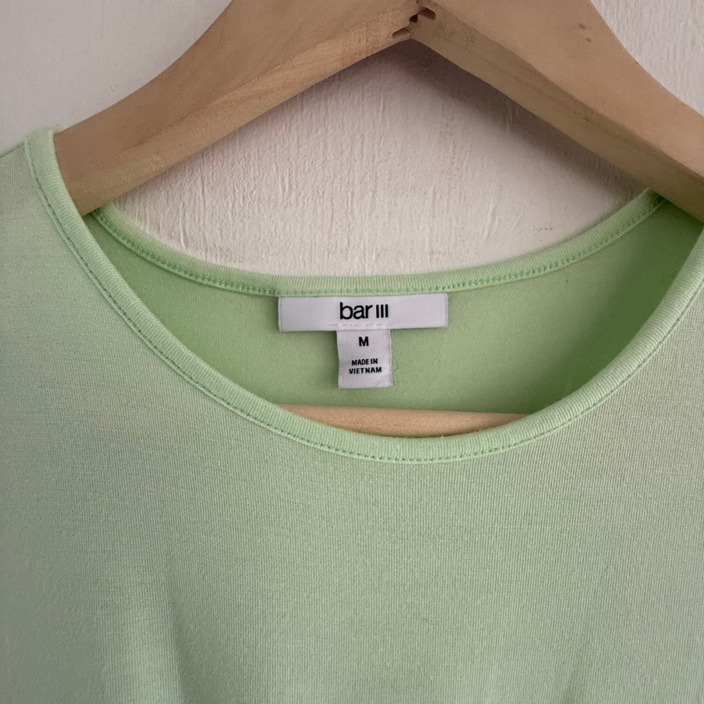 Bar III Mint Green Cutout Dress | Sheer Jersey | Size Medium - Picture 3 of 7